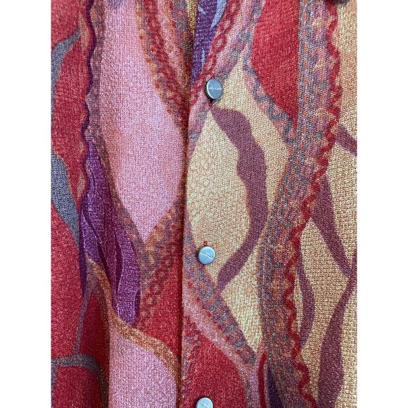 Vtg Silversilk Shirt Cardigan Sweater Mens 3XL Retro Mod Abstract Art To Wear - Picture 4 of 12